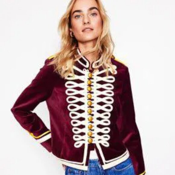 NWOT Boden Women Velvet Military Jacket - Picture 1 of 13